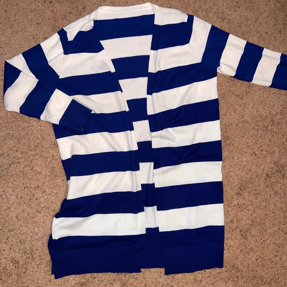 Royal blue & white cardigan 2xl